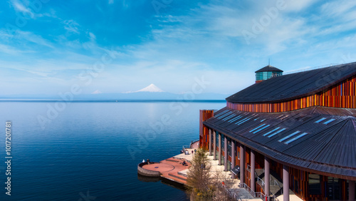Teatro del Lago, Frutillar, Llanquihue province, Los Lagos, Chile on November 6, 2015. Andes, lakes and Chilean Patagonia. photo