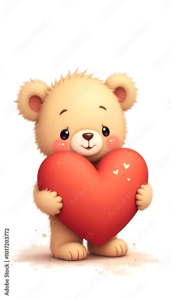 Cartoon Teddy Bear with heart Cartoon Teddy Bear with heart