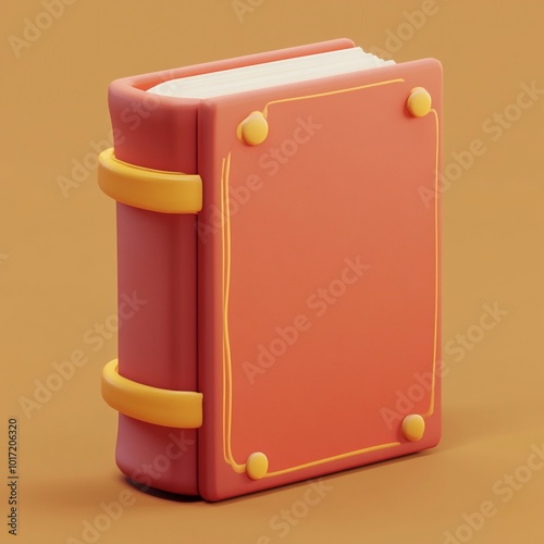 3D Book Binding Icon: Craft of Assembling Pages Illustration Logo photo