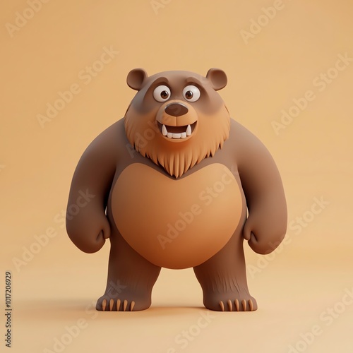 3D Cave Bear Icon: Prehistoric Animal from the Ice Age Illustration Logo