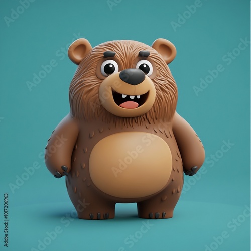3D Cave Bear Icon: Prehistoric Animal from the Ice Age Illustration Logo