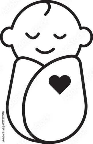 illustration icon of a baby in swaddling clothes