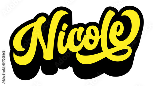 Photos Given name Nicole written in retro groovy three-dimensional script lettering