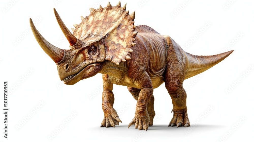 A detailed rendering of a triceratops dinosaur. A detailed rendering of a triceratops dinosaur.