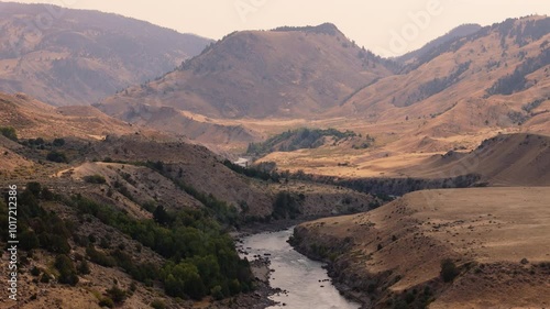 Aerial view of a mountain river.