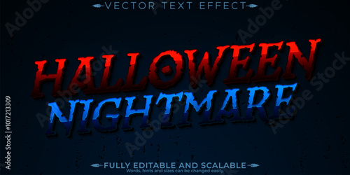 Halloween monster text effect, editable horror and scary text style