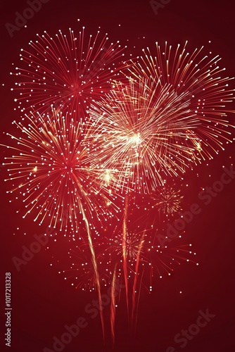 Fireworks Display: A Celebration in Red photo