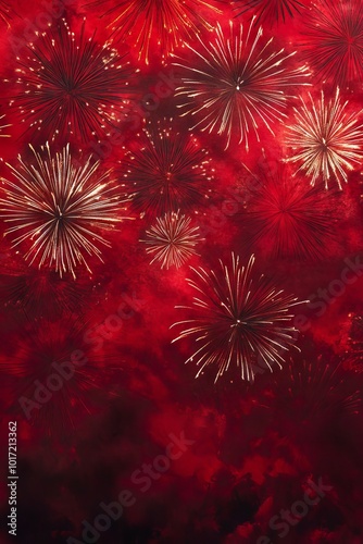 Fireworks Display: A Celebration in Red photo