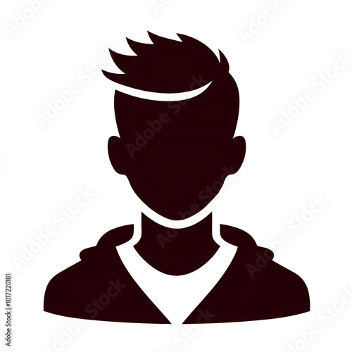 Casual male silhouette icon with hoodie