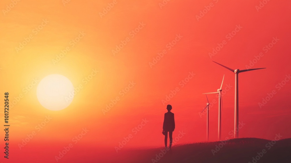 Harnessing Renewable Energy The Beauty of Wind Turbines Against a Vibrant Sunset Harnessing Renewable Energy The Beauty of Wind Turbines Against a Vibrant Sunset