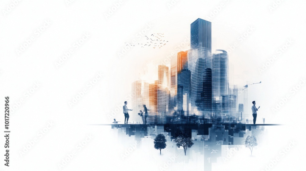 Obraz premium Exploring Urban Landscapes The Dynamic Intersection of City Life and Architecture