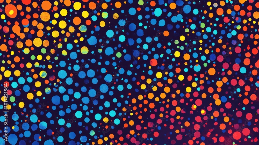 a colorful digital design with dots set on a dark background. It has a contemporary texture that exudes vitality and movement. It's ideal for modern or creative designs. a colorful digital design with dots set on a dark background. It has a contemporary texture that exudes vitality and movement. It's ideal for modern or creative designs.