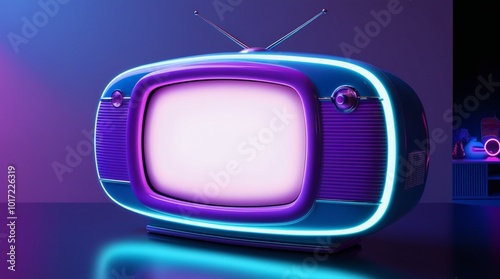 televisão vintage neon