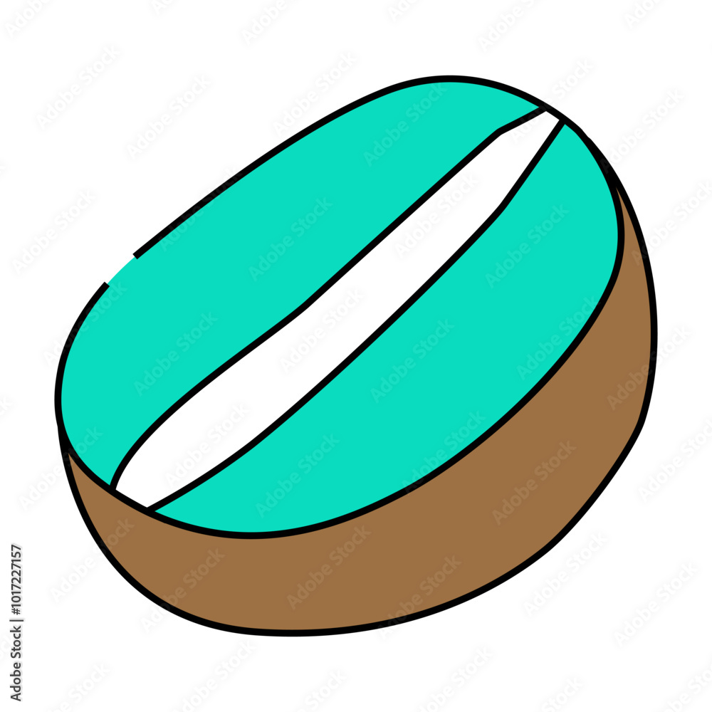 cut kiwi fruit green line icon vector. cut kiwi fruit green sign. isolated symbol illustration