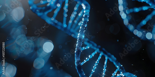 Dupla hélice de DNA em uma cor azul vibrante