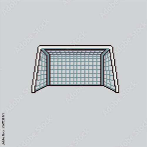 Pixel art illustration Soccer Goal. Pixelated Football Goal. Soccer Football Goal Gate pixelated for the pixel art game and icon for website and video game. old school retro.