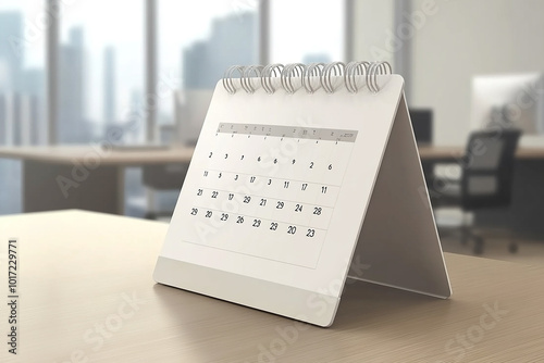 Desk Calendar Mockup with office background.
