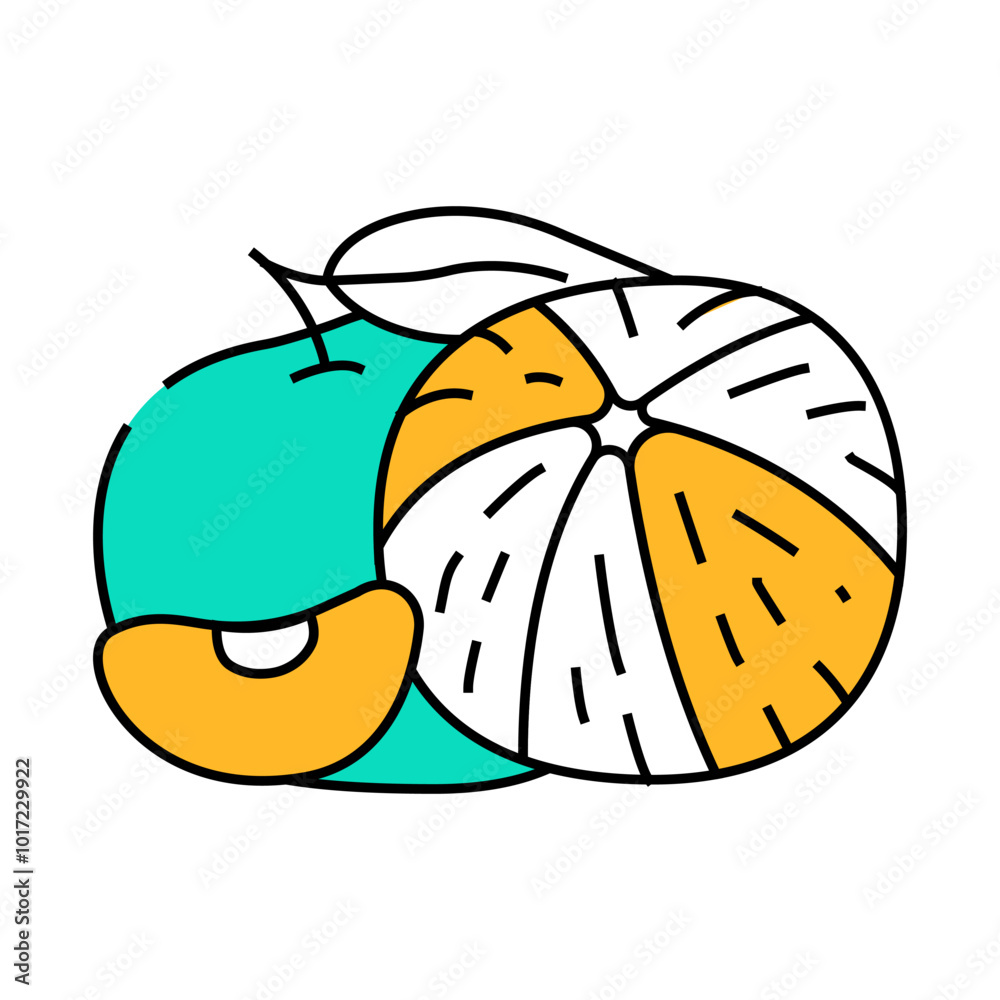 bunch tangerine line icon vector. bunch tangerine sign. isolated symbol illustration bunch tangerine line icon vector. bunch tangerine sign. isolated symbol illustration