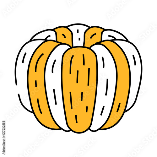 orange peeled slice line icon vector. orange peeled slice sign. isolated symbol illustration