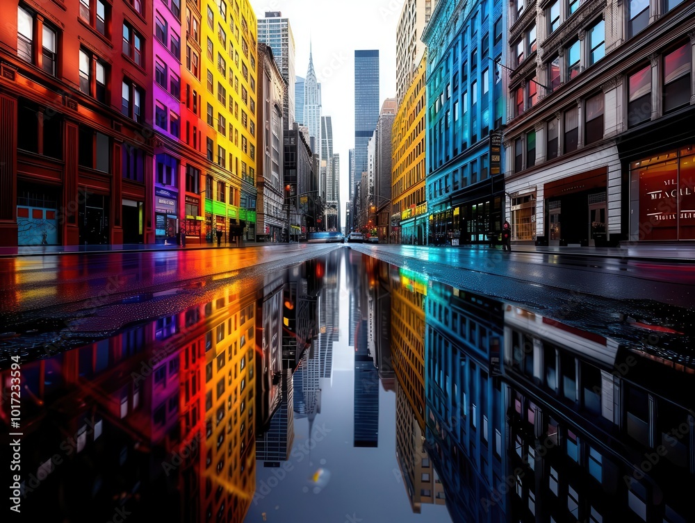 Fototapeta premium Cities and towns, diverse locations, vibrant colors, photography, detailed, dynamic