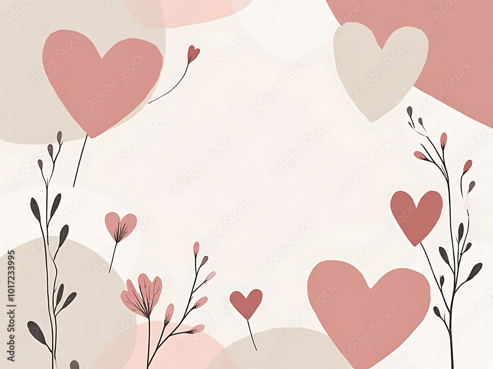 Scandinavian Minimalism: Hearts and Florals on Linen Scandinavian Minimalism: Hearts and Florals on Linen