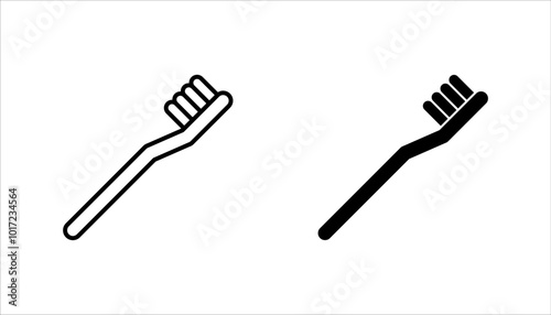 set of toothbrush icons, Isolated dental hygiene vector illustration, Dental care symbol, on white background.