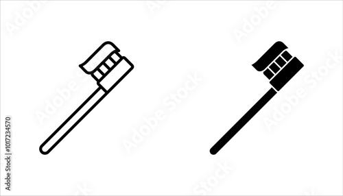 set of toothbrush icons, Isolated dental hygiene vector illustration, Dental care symbol, on white background.