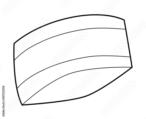 Headband Summer Head Fashion accessory clothing technical illustration. Vector headgear for Men, women, unisex style, flat template CAD mockup sketch outline isolated