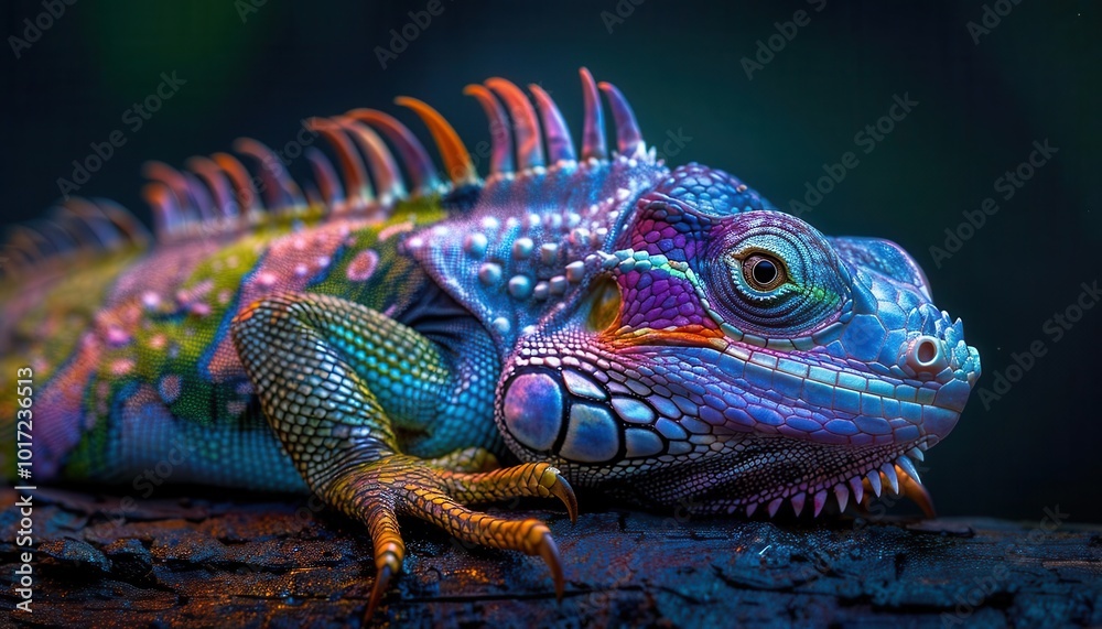 Fototapeta premium Exotic animal species in their habitats, vibrant colors, photography, detailed, wild