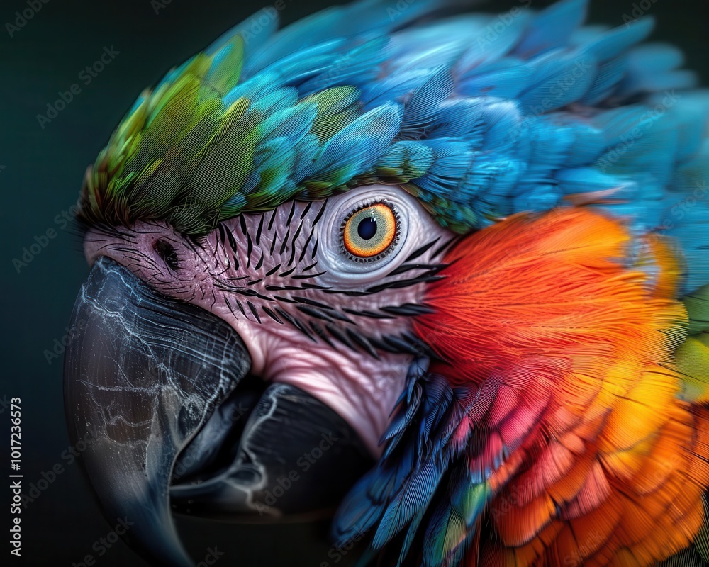 Fototapeta premium Exotic animals in their natural habitats, vibrant colors, photography, detailed, wild beauty