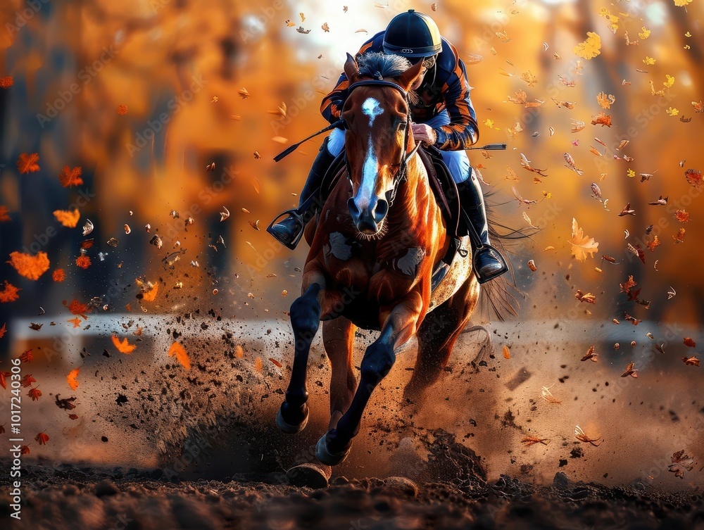 Horseback riding in scenic landscapes, dynamic poses, vibrant colors, photography, detailed