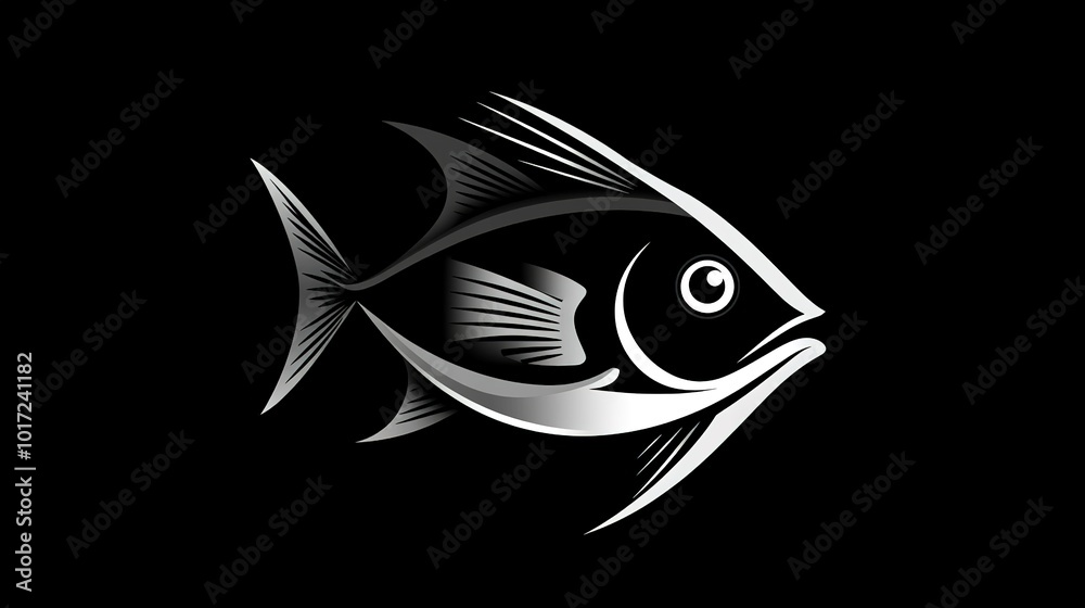 Minimalist Black Fish Logo on White Background, Symbolizing Simplicity and Modern Design, Ideal for Branding and Digital Use Minimalist Black Fish Logo on White Background, Symbolizing Simplicity and Modern Design, Ideal for Branding and Digital Use
