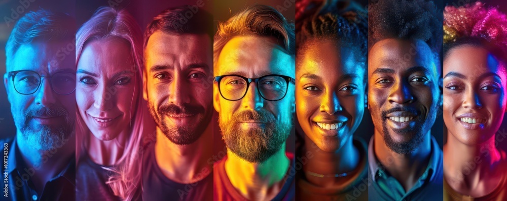 Obraz premium Positive workplace culture with diverse team, vibrant colors, photography, joyful, collaborative