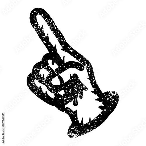Hand drawn grunge pointing finger