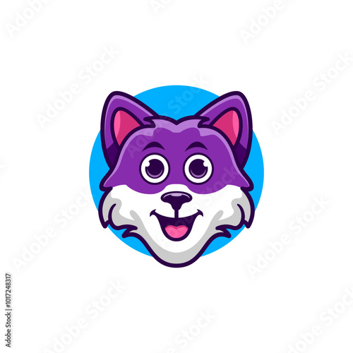 Cartoon Wolf Logo Template uses a modern style with a vector style