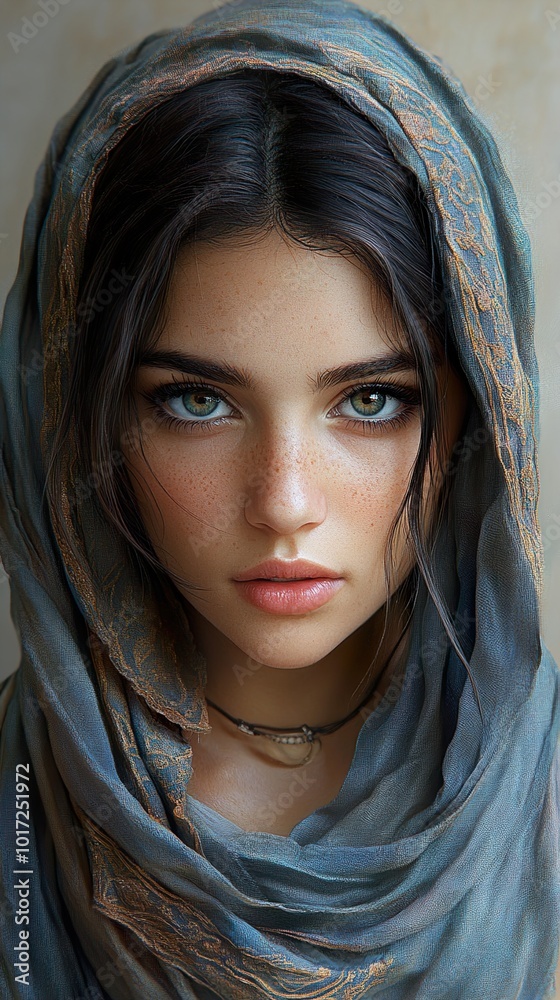 Close-up Portrait of a Woman with Green Eyes Close-up Portrait of a Woman with Green Eyes