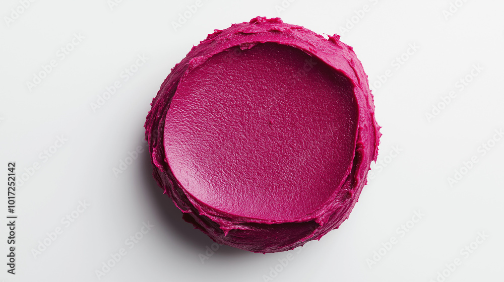 a single, elegant swatch of beetroot hummus on a white background, with soft color gradients and a subtle sheen to highlight the texture and glossiness of the hummus a single, elegant swatch of beetroot hummus on a white background, with soft color gradients and a subtle sheen to highlight the texture and glossiness of the hummus