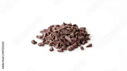 Wallpaper Mural a single, elegant swatch of cacao nibs on a white background, with soft color gradients and a subtle sheen to highlight the texture and glossiness of the nibs Torontodigital.ca