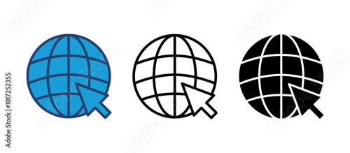 Web icon vector. go to web icon. web click icon
