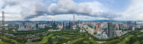 Aerial view of Skyline in Shenzhen city in China photo