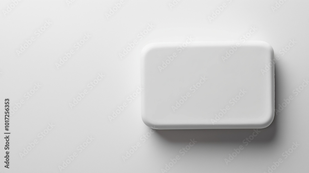 top down view, a soap placed on the right side of a white background, leaving ample copy space on the left top down view, a soap placed on the right side of a white background, leaving ample copy space on the left