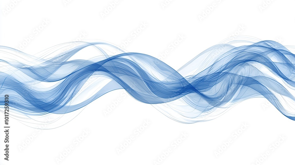 Naklejka premium Abstract blue wave on a white background, perfect for modern design.