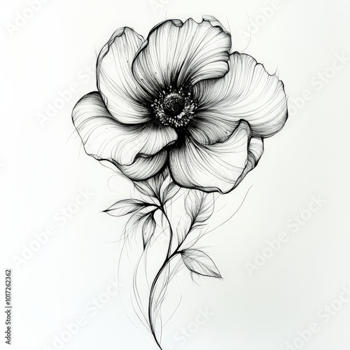 flower, nature, floral, vector, rose, flowers, spring, tulip, plant, leaf, blossom, summer, illustration, drawing, design, poppy, beauty, pattern, decoration, bud, art, sketch, color, red, card