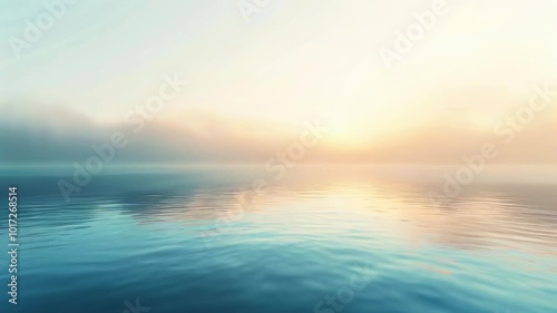 Wallpaper Mural A serene ocean view with calm waters and a misty sunrise creating a tranquil and peaceful atmosphere. Torontodigital.ca