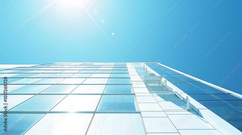 Modern Residential Building with Clear Sky Background