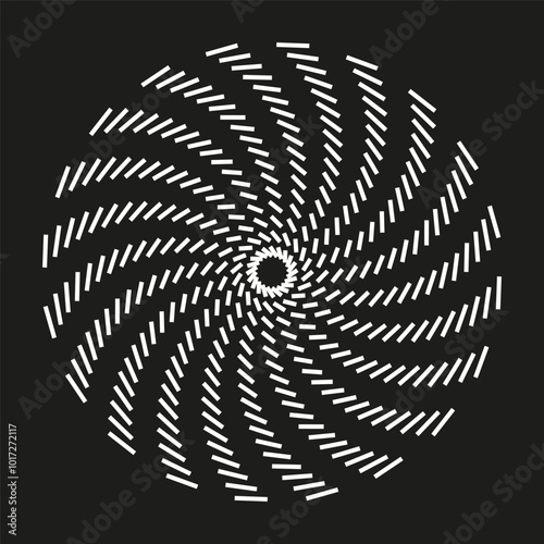 Spiral pattern icon. Geometric rotating lines. Abstract radial design. Vector shape.