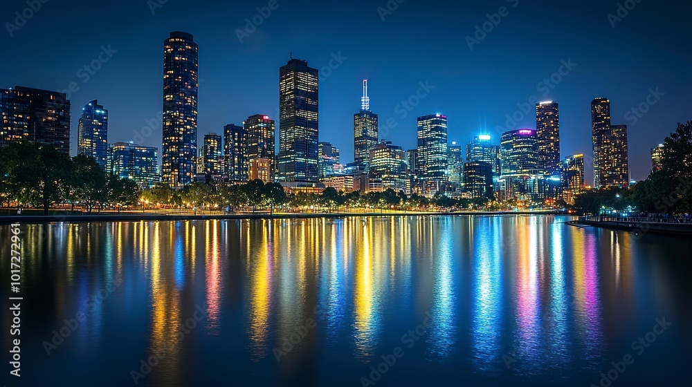 Fototapeta premium city skyline at night 