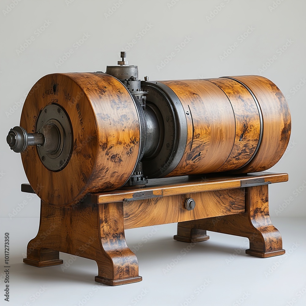 Antique Wooden and Metal Machine: A Glimpse into Industrial History