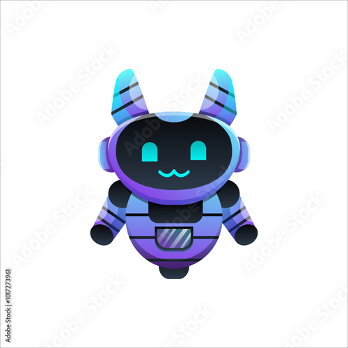 Robot Gradient Logo Template using modern style vector view