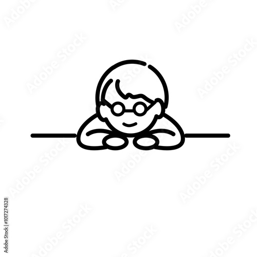 眼鏡をかけた子どものイラスト